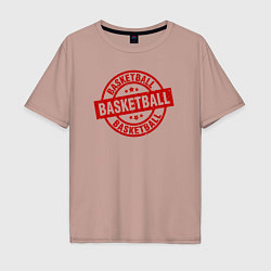 Футболка оверсайз мужская Basket red, цвет: пыльно-розовый