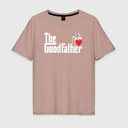 Футболка оверсайз мужская The godfather love, цвет: пыльно-розовый