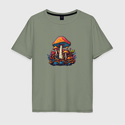 Мужская футболка оверсайз Магические лесные грибы