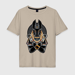 Мужская футболка оверсайз Анубис древнеегипетский бог