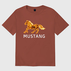 Футболка оверсайз мужская Mustang firely art, цвет: кирпичный