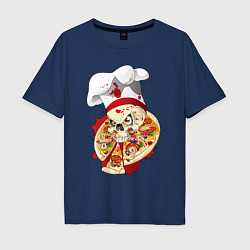 Мужская футболка оверсайз Bloody pizza