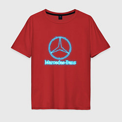 Футболка оверсайз мужская Mercedes-benz blue, цвет: красный