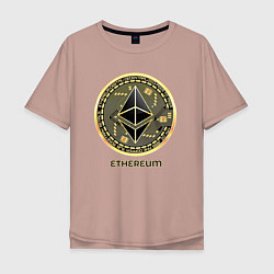 Мужская футболка оверсайз Ethereum крипта монета
