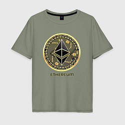 Мужская футболка оверсайз Ethereum крипта монета