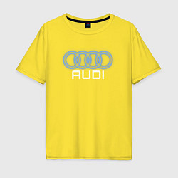Футболка оверсайз мужская Audi neon art, цвет: желтый