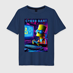 Мужская футболка оверсайз Cyber Bart is an avid gamer