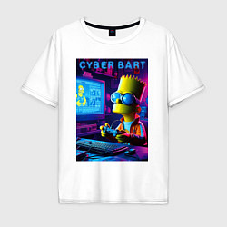 Мужская футболка оверсайз Cyber Bart is an avid gamer