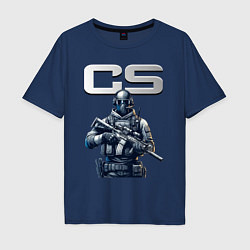 Футболка оверсайз мужская Counter Strike - stormtrooper, цвет: тёмно-синий
