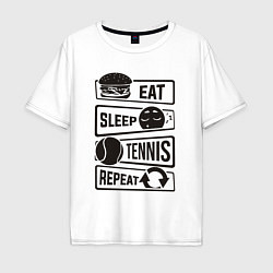 Мужская футболка оверсайз Есть спать теннис