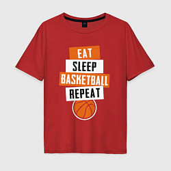 Мужская футболка оверсайз Eat sleep basketball