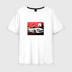 Мужская футболка оверсайз Тойота Супра на закате