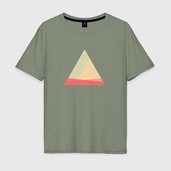 Мужская футболка оверсайз Абстрактные цветные треугольники