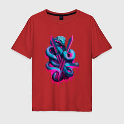 Мужская футболка оверсайз Balisong flipping snake