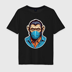 Мужская футболка оверсайз Портрет обезьяны в маске