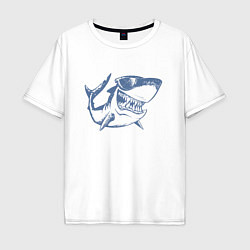 Футболка оверсайз мужская Большая акула, цвет: белый