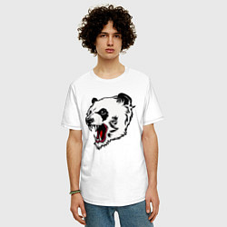 Футболка оверсайз мужская Оскал панды, цвет: белый — фото 2