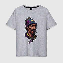 Мужская футболка оверсайз Snoop dogg head