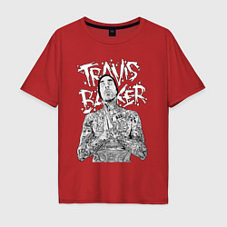 Футболка оверсайз мужская Travis Barker, цвет: красный