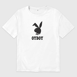 Футболка оверсайз мужская Ой бой, цвет: белый