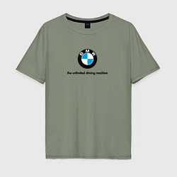Мужская футболка оверсайз BMW the unlimited driving machine