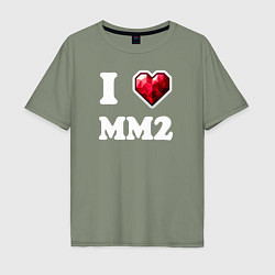 Мужская футболка оверсайз Я люблю мм2 Роблокс - I heart mm2 Roblox