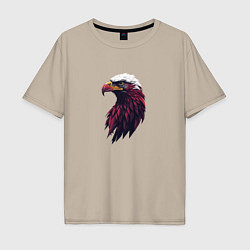 Мужская футболка оверсайз Арт портрет орла