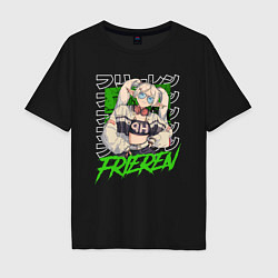 Футболка оверсайз мужская Frieren mage elf, цвет: черный