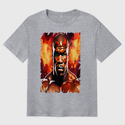 Мужская футболка оверсайз Майк Тайсон огненный боксер