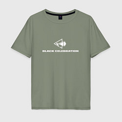Футболка оверсайз мужская Depeche Mode - Black Celebration logos, цвет: авокадо