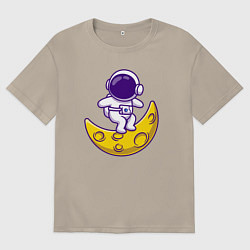 Мужская футболка оверсайз Космонавт серфер