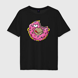 Футболка оверсайз мужская Homer donut, цвет: черный