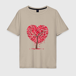 Мужская футболка оверсайз Дерево из сердец