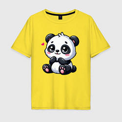 Мужская футболка оверсайз Забавная маленькая панда