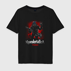 Мужская футболка оверсайз Пародия на Металлику Неандерталлика