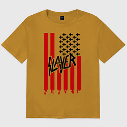 Футболка оверсайз мужская Slayer Flag, цвет: горчичный