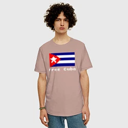 Футболка оверсайз мужская Free Cuba, цвет: пыльно-розовый — фото 2