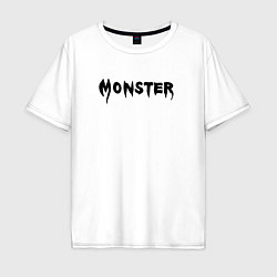 Футболка оверсайз мужская Monster black, цвет: белый