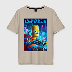 Мужская футболка оверсайз Cyber Bart Simpson - esport