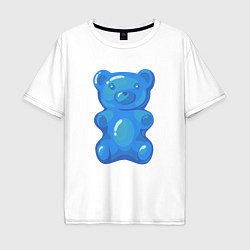 Мужская футболка оверсайз Мармеладный синий медвежонок