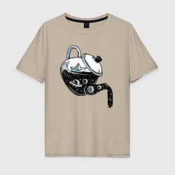 Мужская футболка оверсайз Космос в чайнике