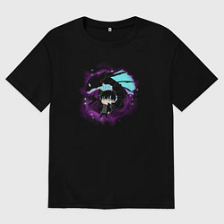 Футболка оверсайз мужская Чиби Сон Джин Ву, цвет: черный