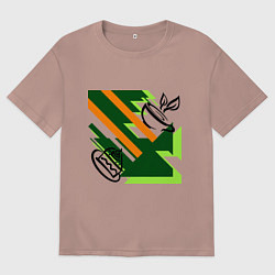 Футболка оверсайз мужская Абстракция геометрия, цвет: пыльно-розовый