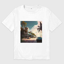 Мужская футболка оверсайз Солнечный Майами