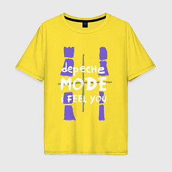 Футболка оверсайз мужская Depeche Mode - I feel you single, цвет: желтый