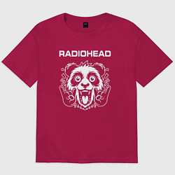 Футболка оверсайз мужская Radiohead rock panda, цвет: маджента