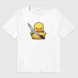 Футболка оверсайз мужская Боевой утенок, цвет: белый