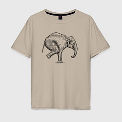 Мужская футболка оверсайз Слон акробат