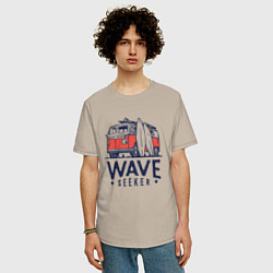 Футболка оверсайз мужская Wave seeker, цвет: миндальный — фото 2