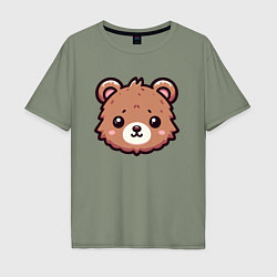 Мужская футболка оверсайз Мордочка медведя